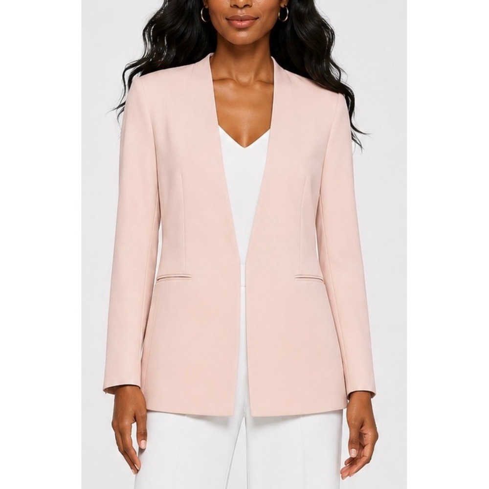 Lafayette 148 New York Womens MJBT7H-3706 Blush Coral V-Neck Blazer US 14 NEW